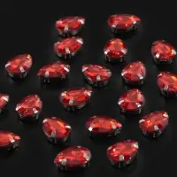 Стразы пришивные &laquo;Капля&raquo;, в оправе, 10&times;14 мм, 20 шт., красные