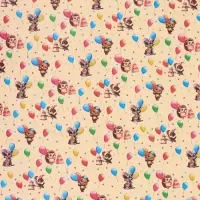 Бумага упаковочная &laquo;Зверята с шарами&raquo;, глянец, 100&times;70 см