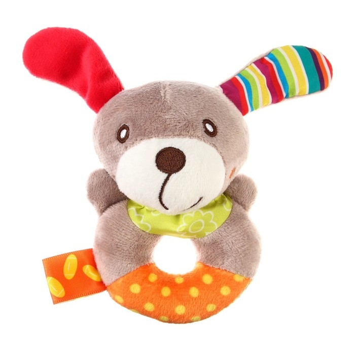 Погремушка мягкая на кольце «Собачка», Крошка Я Погремушка мягкая на кольце «Собачка», Крошка Я