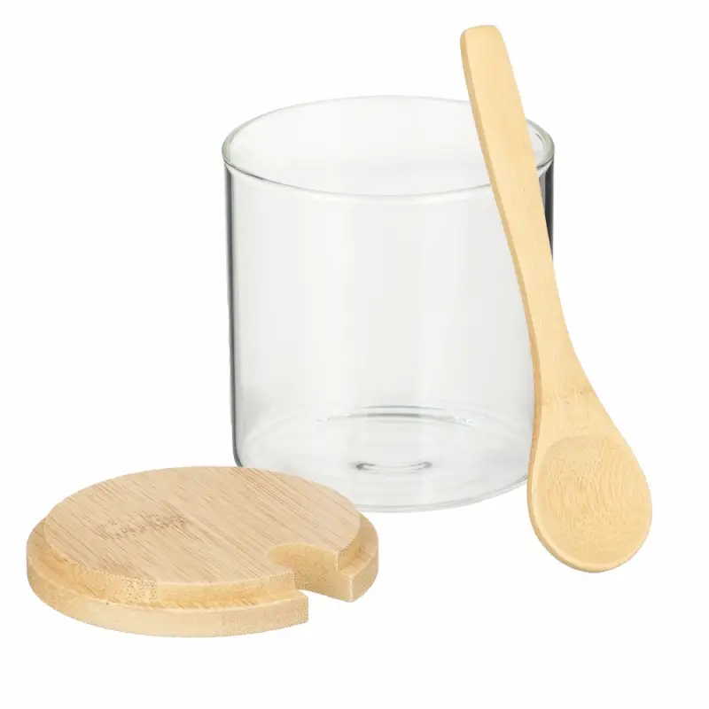 VETTA ЭКО Набор банок для хранения с ложкой, 3шт., 300мл, 28х10х9,5см, стекло, бамбук