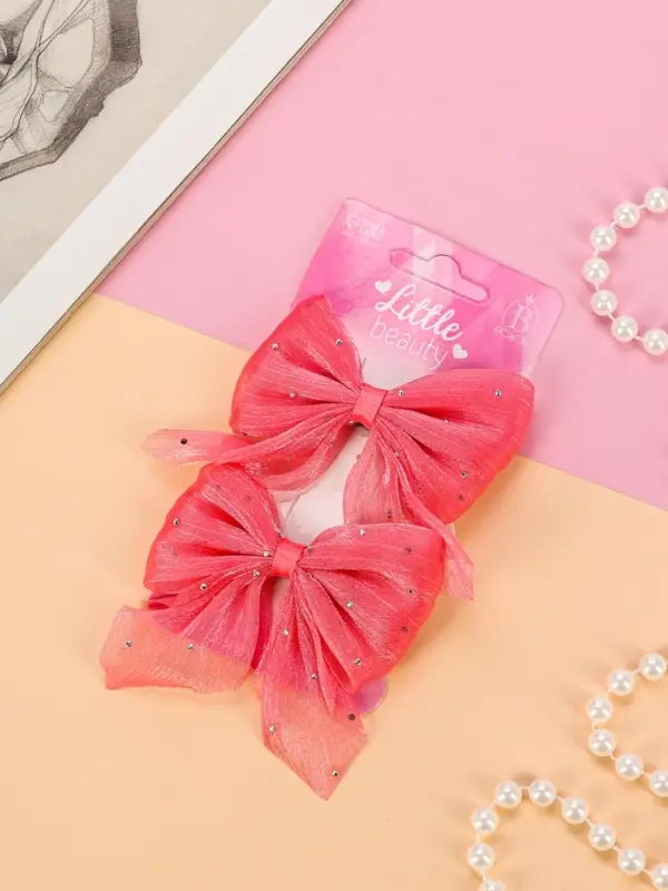 Зажимы для волос Выбражулька &laquo;Марта&raquo;, набор 2 шт., переливы, 7.5 см, розовые