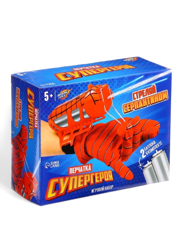 WOOW TOYS Игровой набор Перчатка WOOW TOYS Игровой набор Перчатка "Человек - паук" с серпантином (2 баллона)