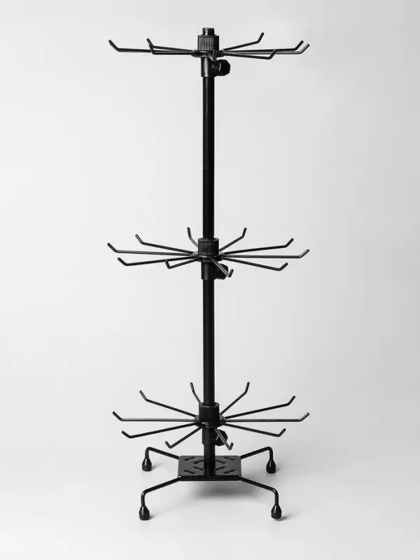 Вертушка, 3 яруса по 10 крючков, 30&times;30&times;65 см, чёрная