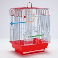 Клетка для птиц укомплектованная Bd-1/2q, 30 х 23 х 39 см, красная