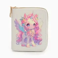 Кошелек дет 07-01-01 Июнь2544 единорог, 8,5*2,5*10,5 см, 2 отд+отд/молн, д/карт, белый