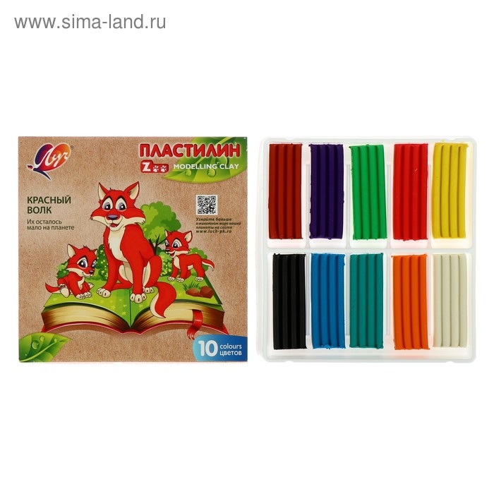 Пластилин 10 цветов 150 г ZOO Пластилин 10 цветов 150 г ZOO