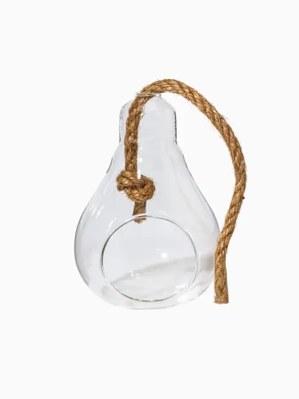 Флорариум &laquo;Лампа&raquo;, с веревкой, d отверстия 5 см, 9&times;9&times;13 см, стекло, прозрачный