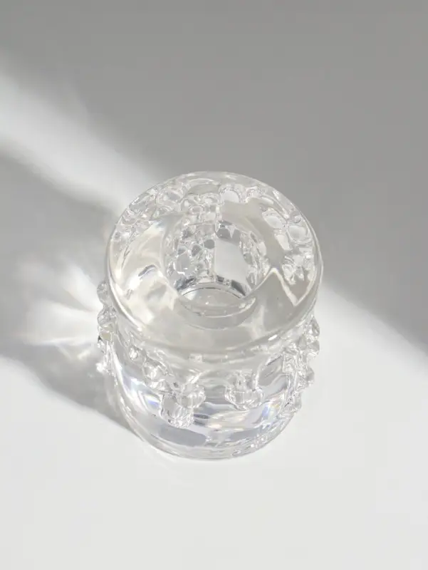 Подсвечник стекло на 1 свечу "Капли лавы" прозрачный d=2,5 см 5х5х5,5 см