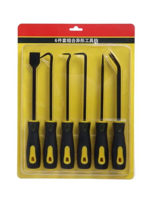 Набор крючков для уплотнительных колец ТУНДРА, усиленные, 2К рукоятки, 150 мм, 6 шт.