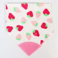 Нагрудник-бандана/слюнявчик для кормления Крошка Я, непромокаемый, с прорезывателем, на кнопке, розовый, МИКС