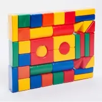 Кубики детские, пластиковые, цветные, 41 штука, 6&times;6 см