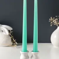 Набор свечей античных 25 см, 2 шт., 58 г, 7 ч, мятный