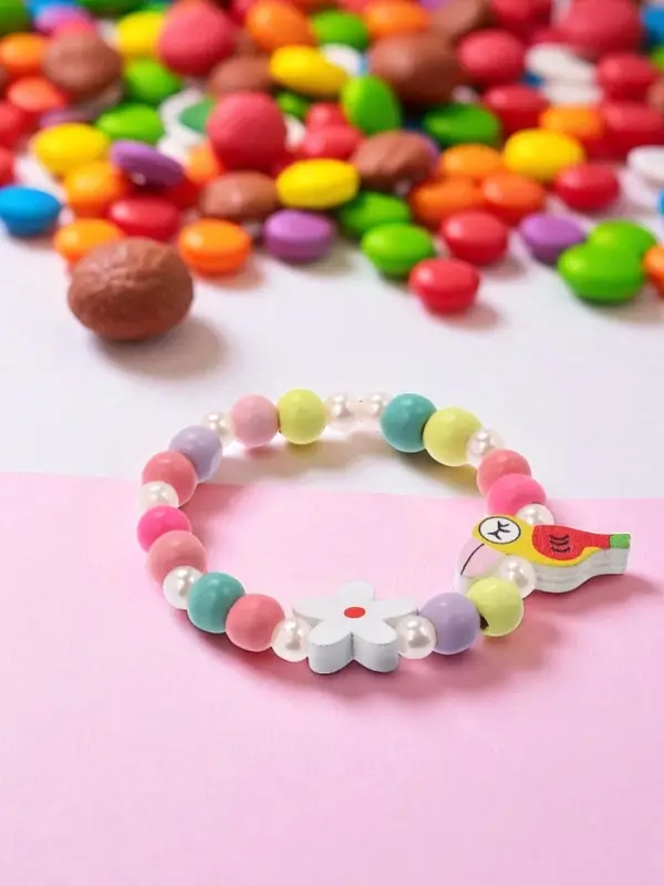 Браслет детский &laquo;Выбражулька. Тукан с цветочком&raquo;, d=5 см, МИКС