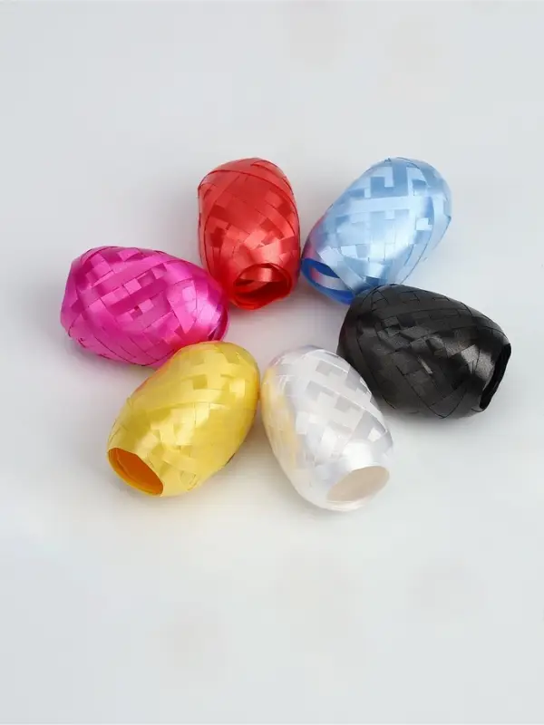 Лента упаковочная для воздушных шаров и подарков, матовая, ассорти, набор 6 шт., 0.5 см &times; 10 м