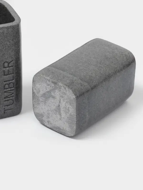 Набор аксессуаров для ванной комнаты &laquo;Гранит&raquo;, 4 предмета, дозатор 350 мл, мыльница, 2 стакана, серый