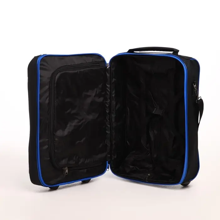 Чемодан детский 32 л (S), Sacvoyage, отдел на молнии, цвет чёрный/синий