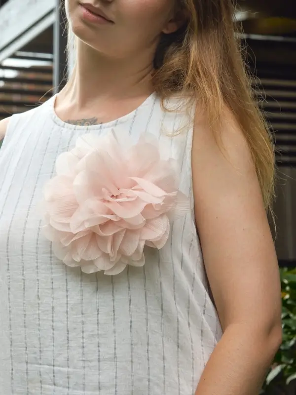 Брошь текстиль «Цветок», цвет серо-розовый Брошь текстиль «Цветок», цвет серо-розовый