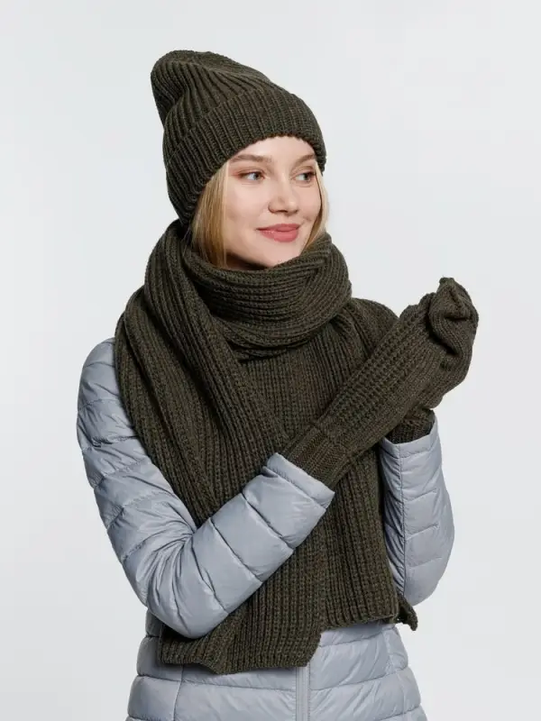 Варежки Nordkyn, зеленые (оливковые), размер S/M