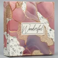 Кондитерская упаковка, коробка «Wonderful», 14 х 14 х 3,5 см