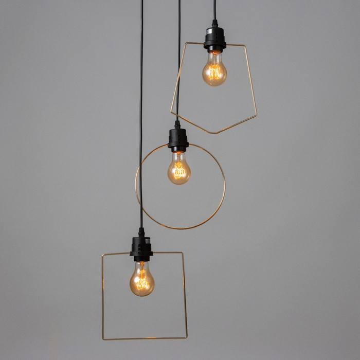 Светильник ЭкономСвет Светильник ЭкономСвет "Фиори" 3x40Вт E27 черный-золото 42х42х78 см.