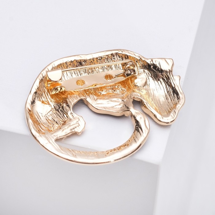 Брошь «Пантера», цвет чёрный в золоте Брошь «Пантера», цвет чёрный в золоте