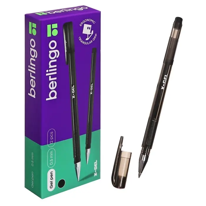 Ручка гелевая Berlingo. X-Gel, чёрный стержень, узел 0.5 мм