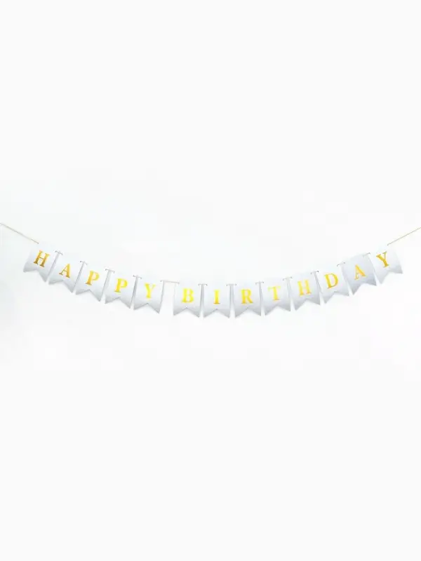 Гирлянда на ленте &laquo;Happy Birthday&raquo; серебряная