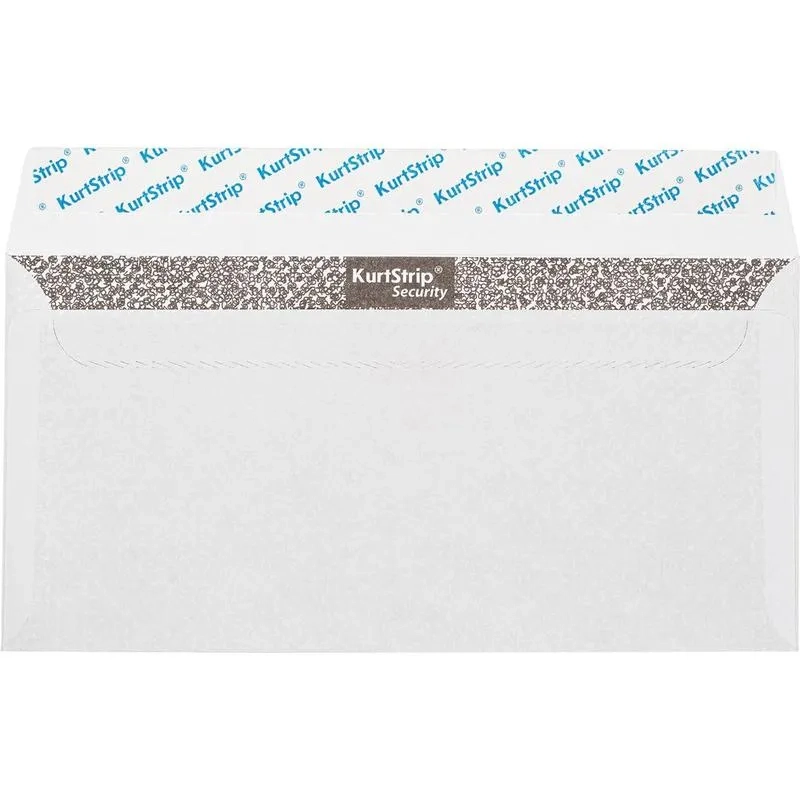 Конверт белый E65 стрип security 110х220 80г КОМУС 50шт/ уп