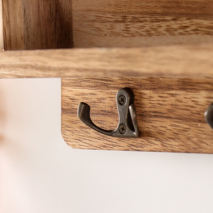 Крючки декоративные дерево с карманом и полочкой под роспись  Крючки декоративные дерево с карманом и полочкой под роспись "Натуральный" 10,5х28х18 см