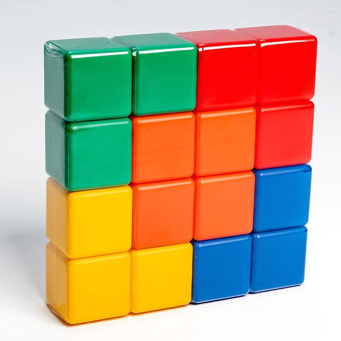 Набор цветных кубиков,16 штук, 6 × 6 см Набор цветных кубиков,16 штук, 6 × 6 см