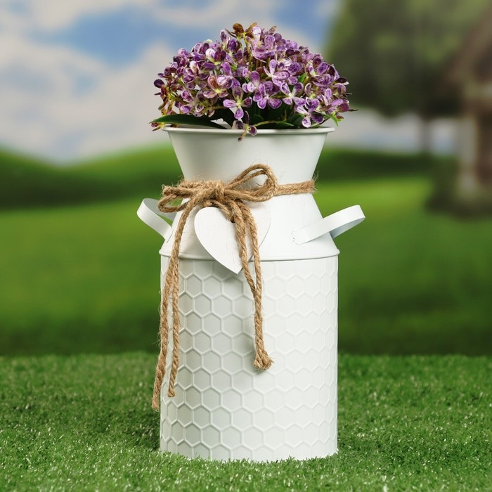 Кашпо - ваза  Кашпо - ваза "Кирсти" белая, 19х10х10см