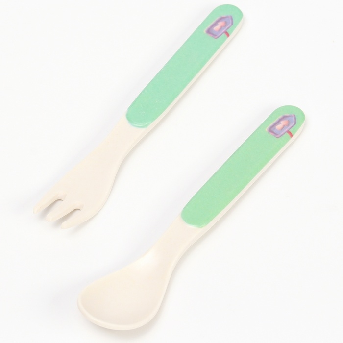 Набор бамбуковой посуды «Мельница», 5 предметов: тарелка, миска, стакан, вилка, ложка Набор бамбуковой посуды «Мельница», 5 предметов: тарелка, миска, стакан, вилка, ложка