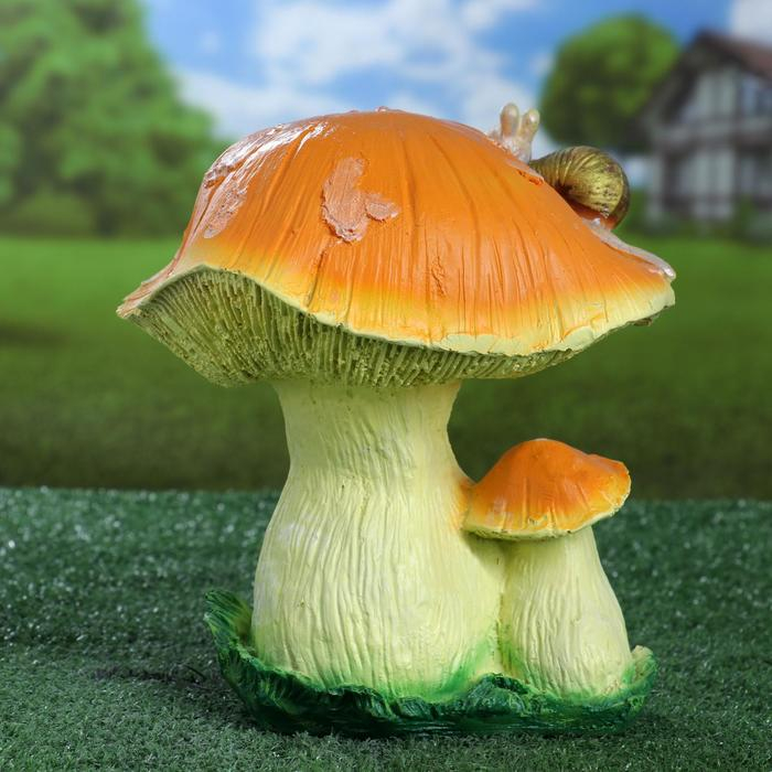 Садовая фигура  Садовая фигура "Гриб с улиткой" средний 22х20х25см