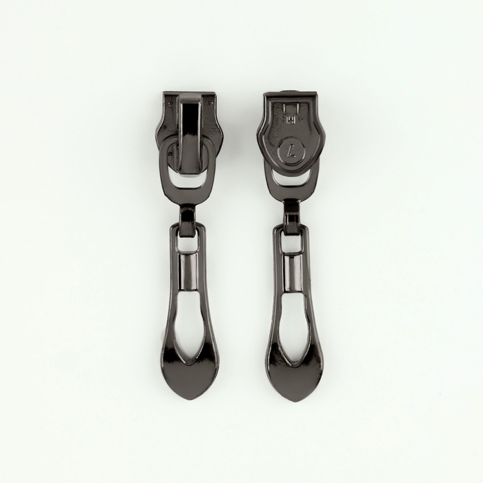 Бегунок автоматический для молнии «Спираль», №7, декоративный «Винтаж», 10 шт, цвет чёрный никель Бегунок автоматический для молнии «Спираль», №7, декоративный «Винтаж», 10 шт, цвет чёрный никель