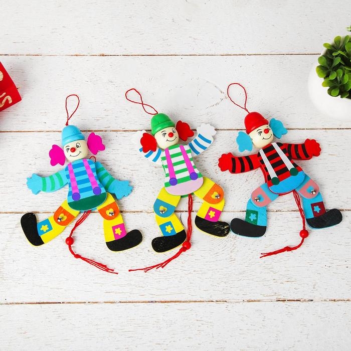 Сувенир-дергунчик «Клоун в цветной рубашке», цвета МИКС Сувенир-дергунчик «Клоун в цветной рубашке», цвета МИКС