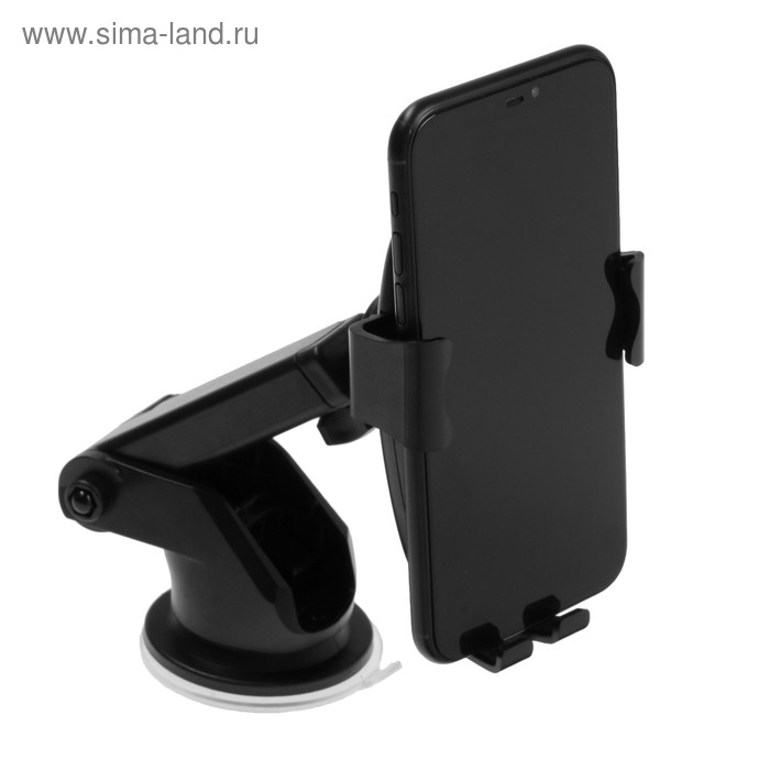 Держатель телефона с беспроводной зарядкой, самозажимной захват 6-9.5 см, черный Держатель телефона с беспроводной зарядкой, самозажимной захват 6-9.5 см, черный