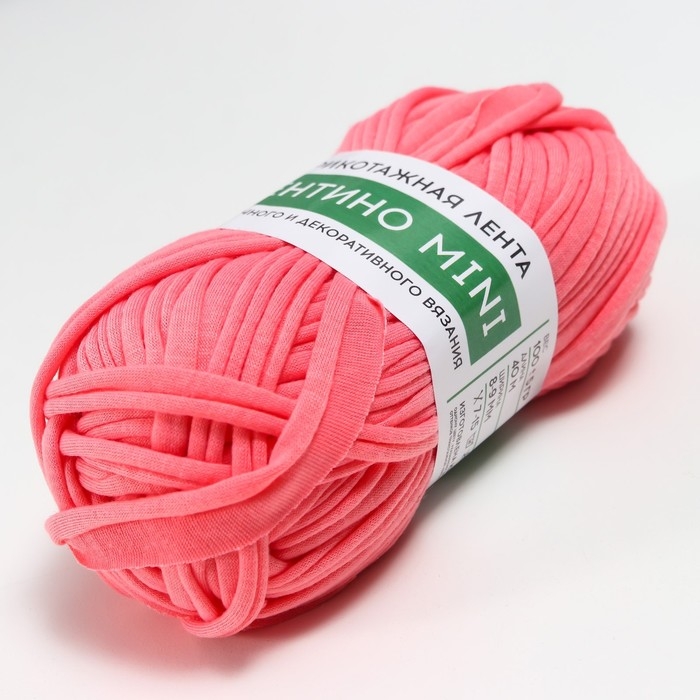 Пряжа трикотажная 100% хлопок Пряжа трикотажная 100% хлопок "Лентино mini" 100 гр 40 м цвет 06 коралл