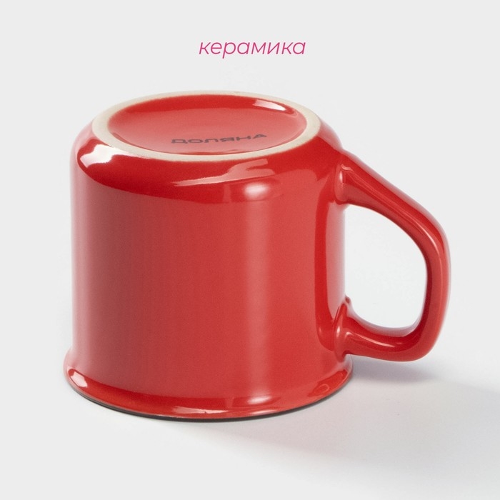 Кружка керамическая Доляна «Кофе», 165 мл, цвет красный Кружка керамическая Доляна «Кофе», 165 мл, цвет красный