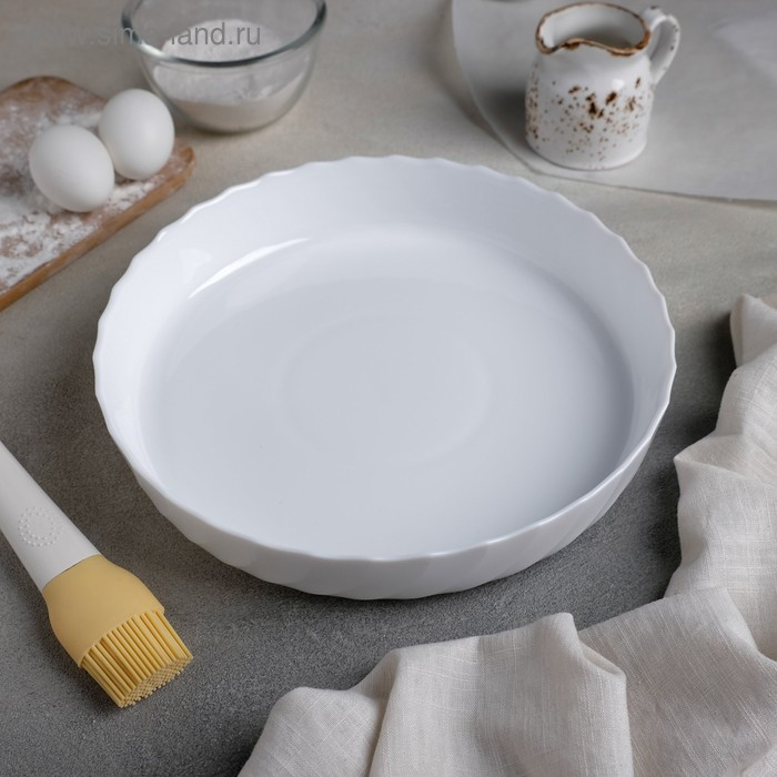 Форма для запекания стеклокерамическая Trianon, 1,5 л, d=26 см, цвет белый Форма для запекания стеклокерамическая Trianon, 1,5 л, d=26 см, цвет белый