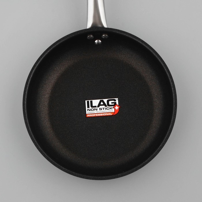 Сковорода из нержавеющей стали LUXSTAHL, d=24 см, h=5 см, капсульное дно, антипригарное покрытие, индукция