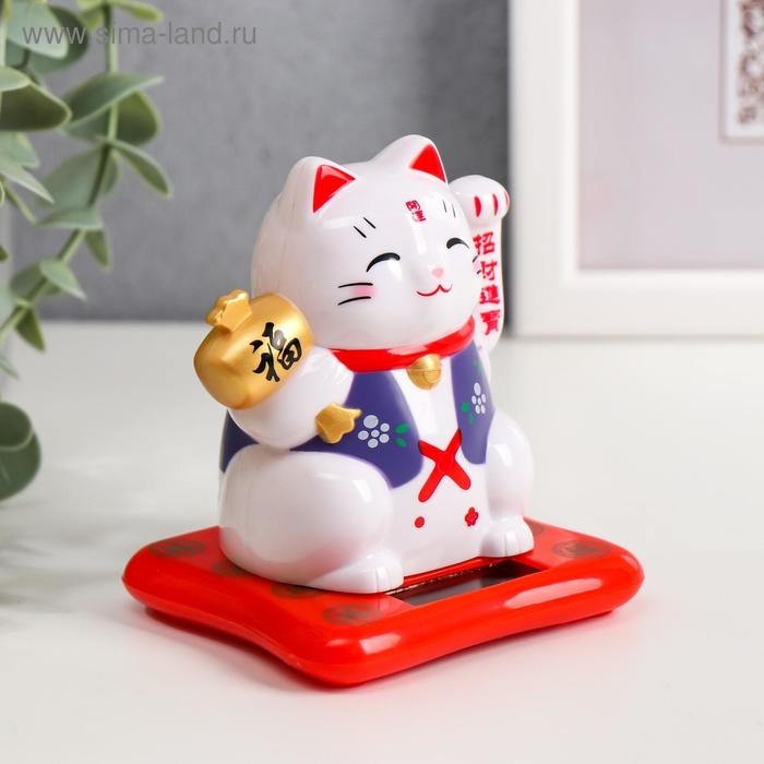 Маятник пластик от солнечной батареи Маятник пластик от солнечной батареи "Кот Манэки-нэко в жилетке" МИКС 9х7,5х7 см