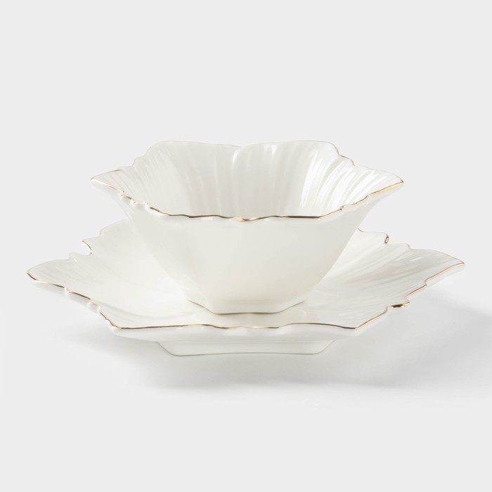 Набор салатников керамических «Богема. Фиалка», 13×5,5 см, 18×2 см, 2 предмета Набор салатников керамических «Богема. Фиалка», 13×5,5 см, 18×2 см, 2 предмета