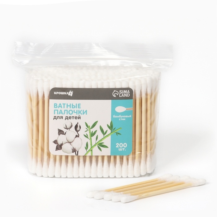 Ватные палочки, наконечник - классика, хлопок/бамбук (стик) 800 шт Ватные палочки, наконечник - классика, хлопок/бамбук (стик) 800 шт