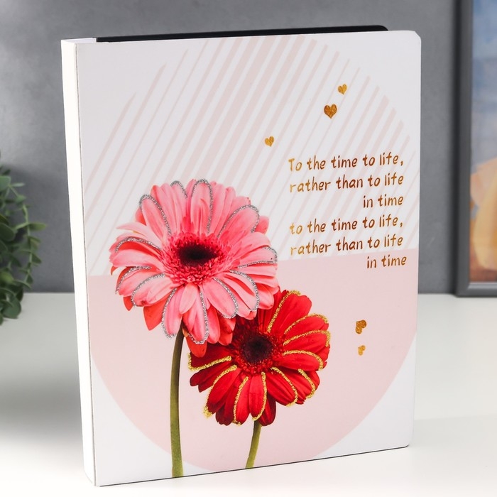 Фотоальбом на 100 фото 13х18 см Фотоальбом на 100 фото 13х18 см "Герберы" в коробке, дерево 29,5х4х23 см