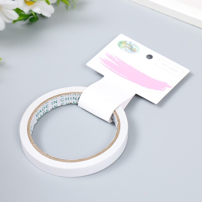 Клейкая лента двусторонняя пластик ширина 1,2 см намотка 10 метров Клейкая лента двусторонняя пластик ширина 1,2 см намотка 10 метров