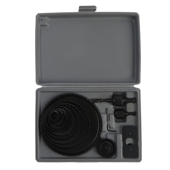 Набор пил кольцевых ТУНДРА, 19-22-28-32-38-44-51-64-76-89-102-127 мм, 12 шт. Набор пил кольцевых ТУНДРА, 19-22-28-32-38-44-51-64-76-89-102-127 мм, 12 шт.