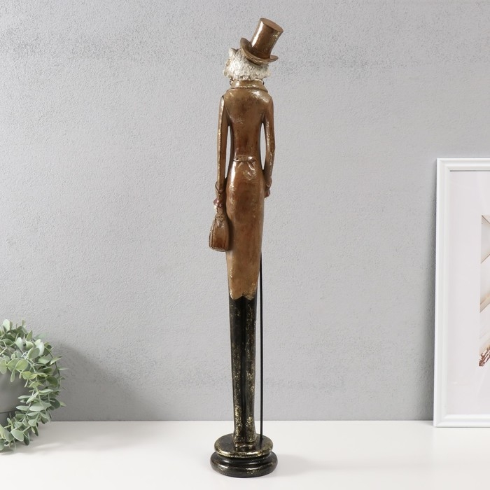 Сувенир полистоун Сувенир полистоун "Кот в шляпе-цилиндре с тростью" 10х12х65 см