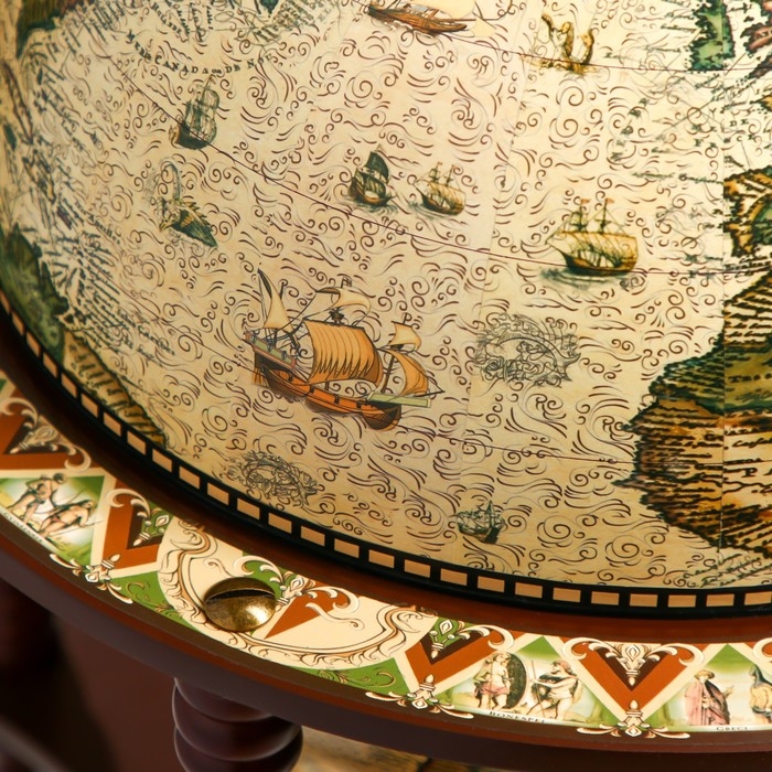 Глобус бар декоративный Глобус бар декоративный "Карта капитана" с подставкой внизу 41,6х41,6х56 см