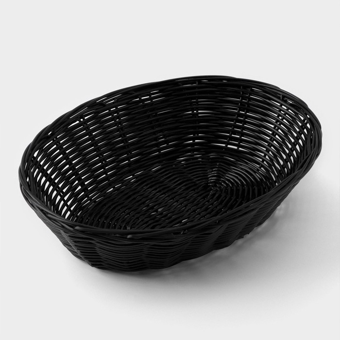 Корзинка для подачи Доляна «Плетёнка», 25×18×6,5 см, цвет коричневый