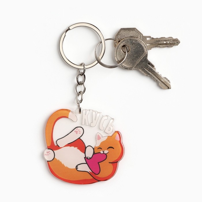 Брелок для ключей акриловый «Знают котики», 10 х 5 см